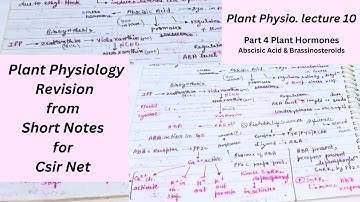 Plant Physiology Revision | Short Notes for CSIR NET, GATE, DBT, ICMR
