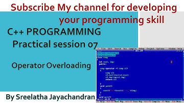 C++ Programming|Operator Overloading Practicals|  |Malayalam