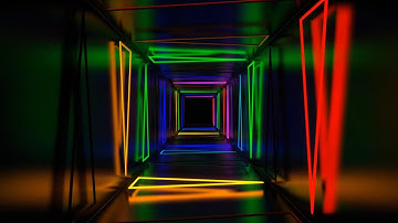 Écran de Veille 4K | Tunnel de Triangles Néon Multicolores avec Effet Stroboscopique (Sans Son)