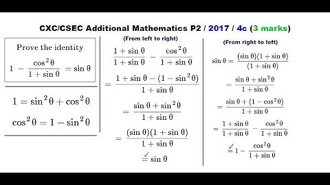 (Add Maths P2s / 2017–4c) / Prove Trigonometric Identity