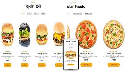 Responsive Image Gallery | Food Ordering System - HTML & CSS & JavaScript