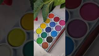 Easy watercolor scenery painting with rs 20  watercolor set. 20 rupees watercolor painting. #shorts