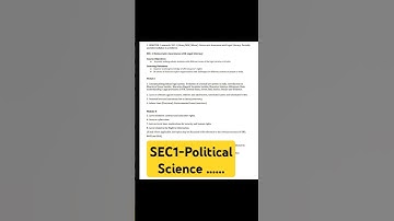 Calcutta University Political Science Semester 1 Syllabus Breakdown | Sec-1 paper