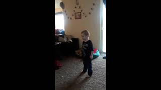 My Sister's son tries to do Cha-Cha dance.