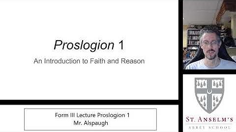 Proslogion 1 Lecture