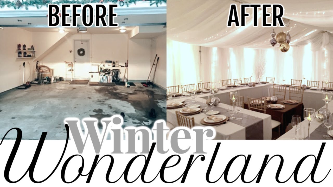 How To Host A Large Family Christmas Dinner Amazing Garage Transformation Winter Wonderland You