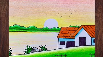 Vẽ Đề Tài Phong Cảnh Quê Hương | how to draw scenery #vetranh