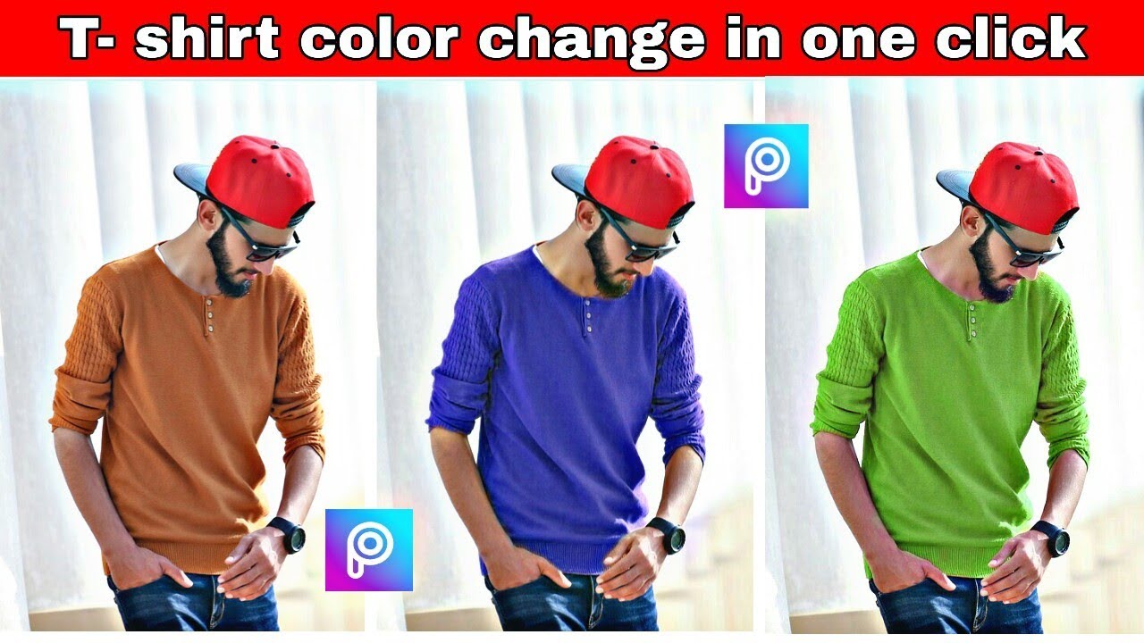 How to change in t shirt color in one click /color change in picart