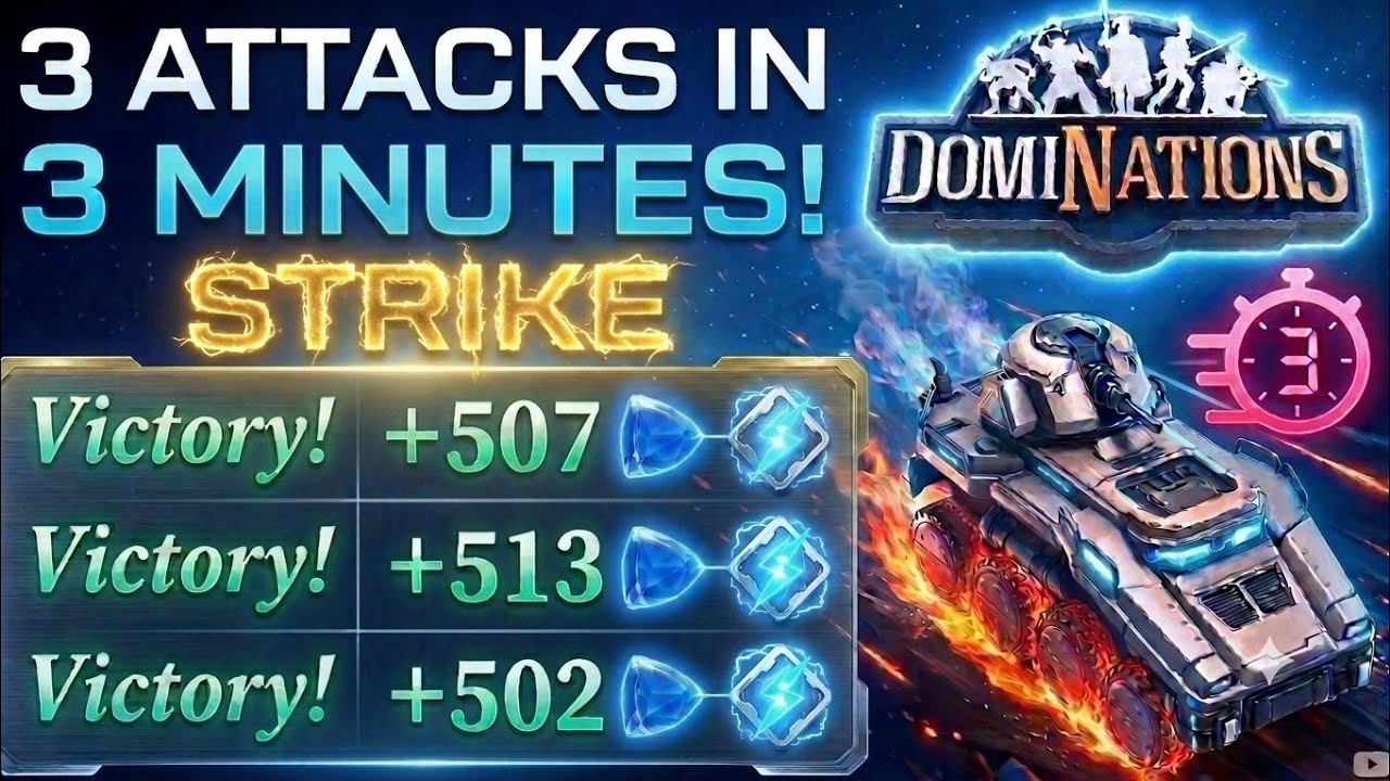 The Fastest STRIKE Attack Strategy! (Get MORE Sapphires) - DomiNations 