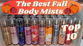 TOP 10 FALL BBW BODY MISTS!! YUMMIEST ONES!! 😋🍰🍂🍁🎃