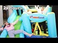 STAYING IN A BOUNCY HOUSE FOR 24 HOURS CHALLENGE! part 2