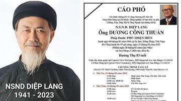 Thông tin chi tiết về tang lễ của NSND Diệp Lang