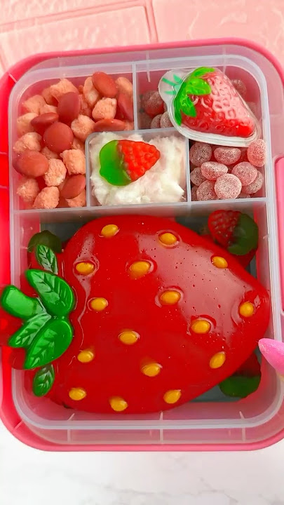 Packing School Lunch with 🍓CANDY Food *BENTO Box* Satisfying Video ASMR! 🍓🍓🍭 #shorts