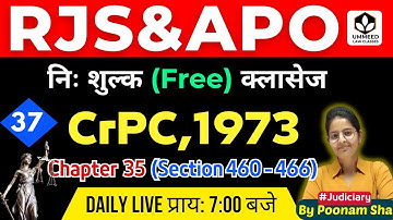 CrPC, 1973 | Chapter 35 ( Section 460 - 466 ) | By Poonam Sha #RJS #APO #law #judiciary