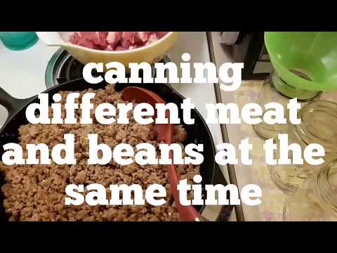 Canning 2 meats and beans at the same time