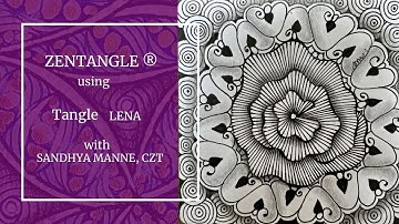 Zentangle® Mini Project with Tangle LENA beginners tutorial