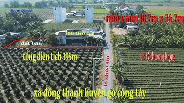(Đã bán)nhà vườn mặt tiền 395m thổ cư 100m tại xã đồng Thạnh Gò Công Tây TG