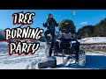 RZR Turbo S & RS1 GET WILD at Tree Burning Party!!! | TIP OVERS & 2ND ATTEMPT AT SXSBLOG CYCLONE!