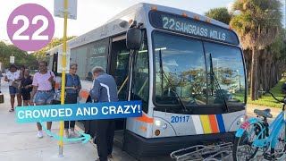 Riding Broward County Transit Bus 22, Broward Central Terminal to Sawgrass Mills, Gillig BRT 40'