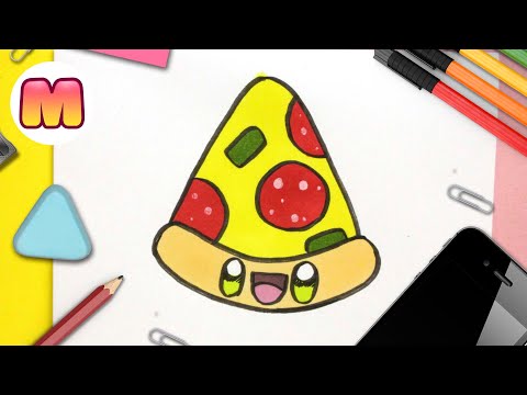 COMO DIBUJAR UNA PIZZA KAWAII - dibujos faciles kawaii - Aprende a dibujar con Jape