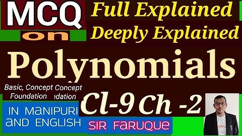 MCQ on Polynomials Class-9 Ch-2