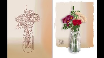 ✨Mini Tutorial: Flowers Vase✨procreate digital illustration of my over the window flowers vase🌸💐🎨