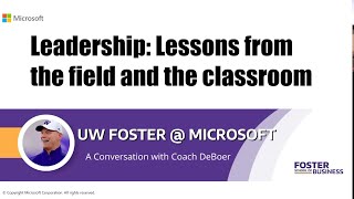 UW Foster @ Microsoft - A Conversation with Coach DeBoer