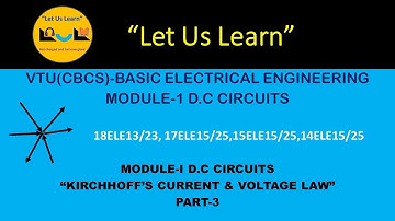 BEE VTU MODULE 1 DC CIRCUITS 18ELE13,23 KIRCHHOFF
