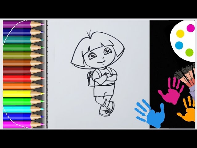 Dora in Winter Coloring Page - ColoringAll