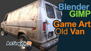 Game Art Old Car Van Low Poly | Professional 3D Model in Blender | Gimp