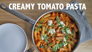 Creamy Tomato Pasta with Mozzarella | Parma Rosa Tortiglioni Recipe (ASMR)