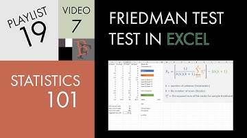 Statistics 101: Nonparametric Methods,  Friedman Test in Excel