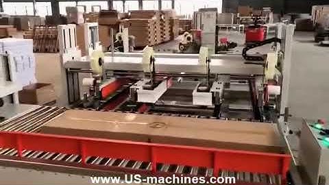 Customized automatic H type box carton tape sealing machine testing video