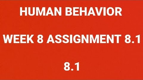 Human Behaviour   #week 8  assignment #answers   week 8.1, #assignment  | #nptel  | #swayam #answer