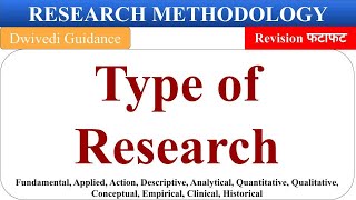 Type of Research, research types, descriptive, analytical, action, empirical, research methodology
