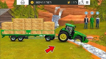 Making Square Bales With Tractor In Fs18 | Fs18 Multiplayer | Timelapse !