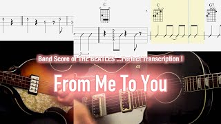 Score / TAB : From Me To You - The Beatles - guitar, bass, drums, harmonica