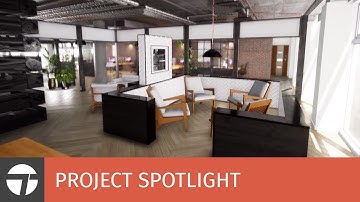 Twinmotion architectural rendering - Industrial Office real-time walkthrough