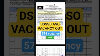 DSSSB ASO VACANCY OUT | Delhi ASO vacancy #dsssb #dsssb2025 #aso #dsssbvacancy