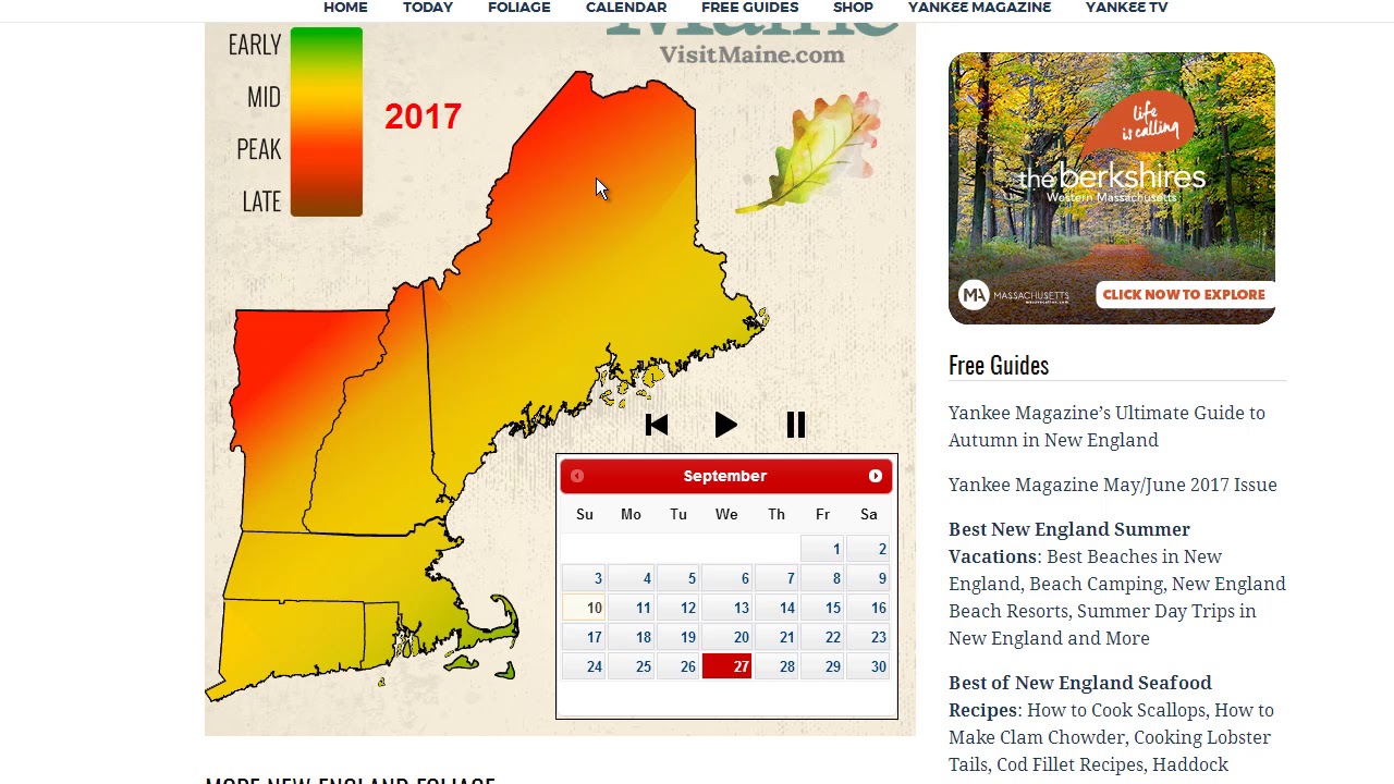 Interactive New England Foliage Forecast Map - YouTube