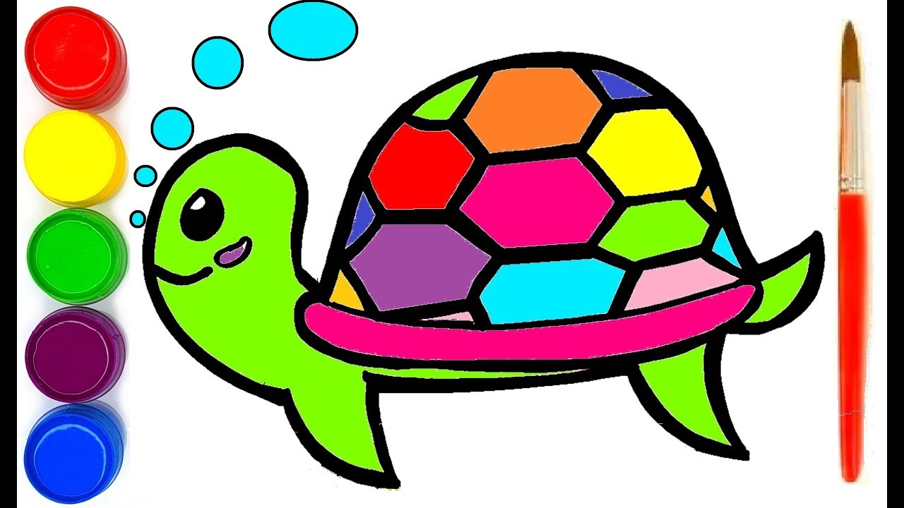 Paint toys. Цветная черепашка. Черепаха рисунок. Черепаха рисунок для детей. Черепашка красками для детей.