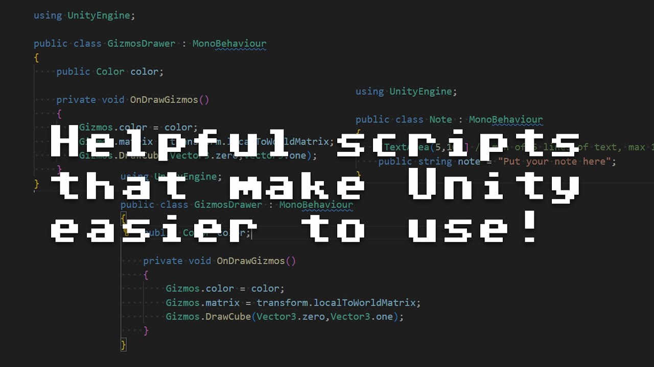 Helpful scripts that make Unity easier to use [RNDBITS-045] - YouTube