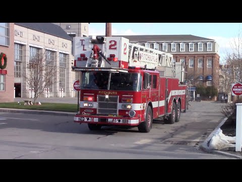 Fitchburg, MA Tower Ladder 2 Responding