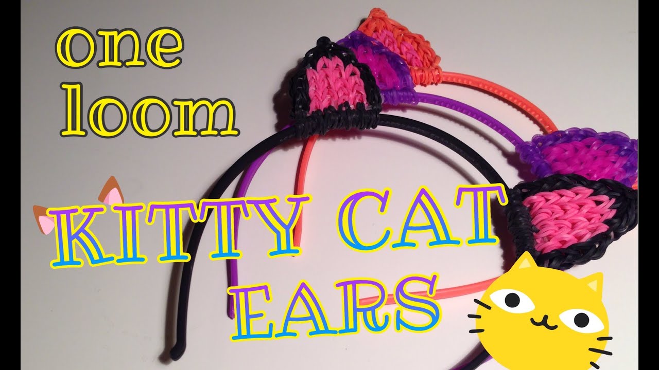 Rainbow Loom Kitty Cat Ears Hair Head Band Halloween Costume One Loom