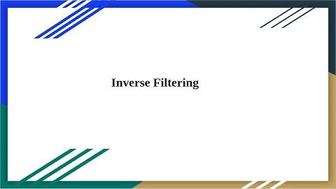 Inverse Filtering | Digital Image Processing #InverseFiltering #DigitalImageRestoration