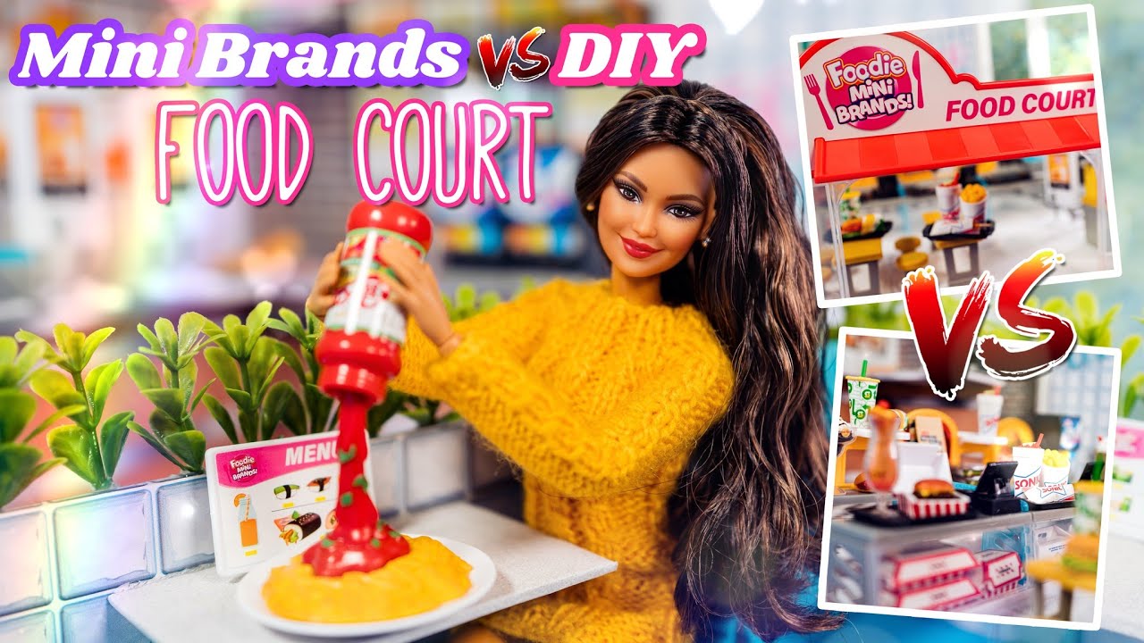 DIY Food Court vs Foodie Mini Brands Mini Food Court