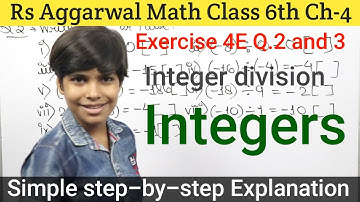 rs aggarwal Solution Class 6 chapter 4 Exercise 4E Q 2 and 3 | Integers basic math glory
