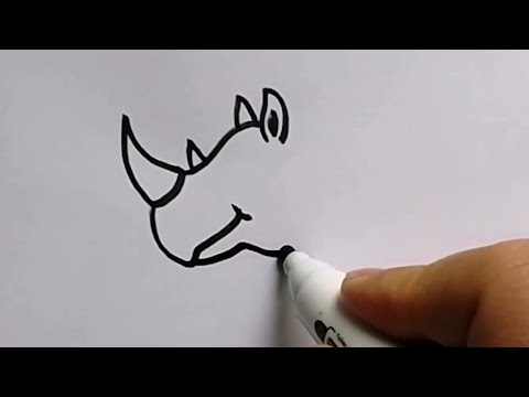Kolay çizimler / Gergedan çizimi / Kolay hayvan çizimleri / Sevimli çizimler
