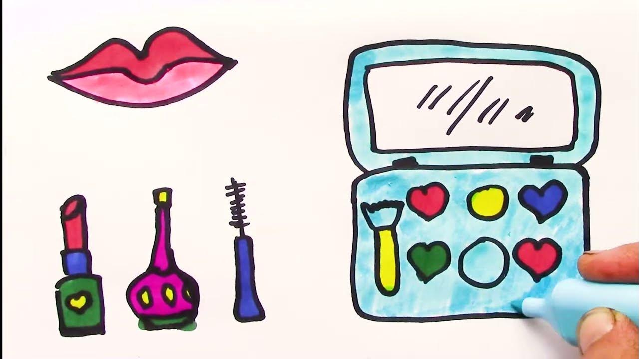 💄 Easy Makeup Kit Drawing Learn How To Draw And Paint Makeup Set For