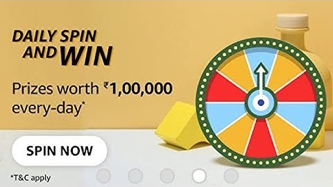 Amazon Daily Spin and Win quiz Answers, Win 100000 worth prizes, win Amazon pay, Quiz on 25 February